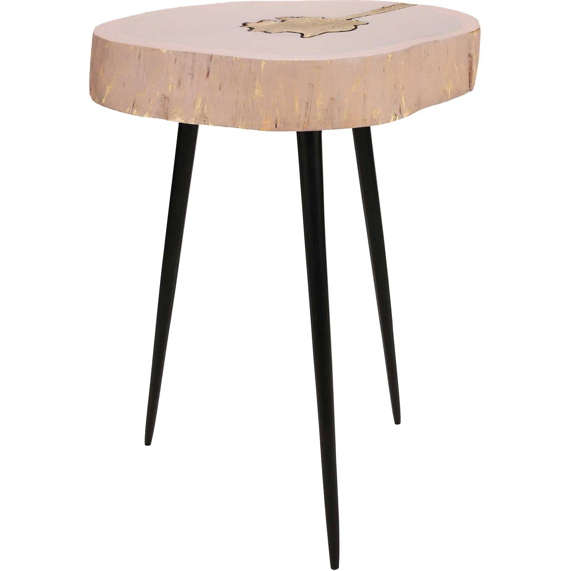 Tieton Side Table Pink/Brass