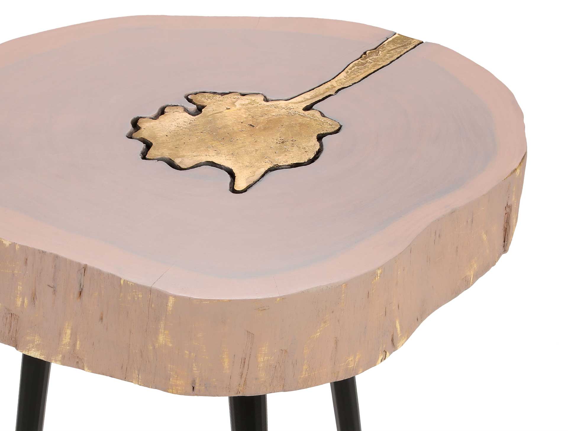 Tieton Side Table Pink/Brass