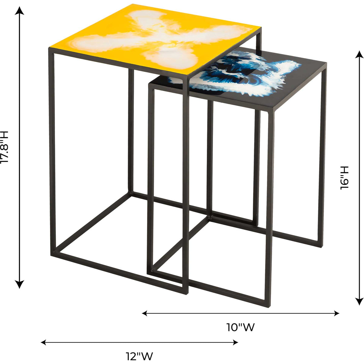 Enamel 2-Piece Side Tables Multi