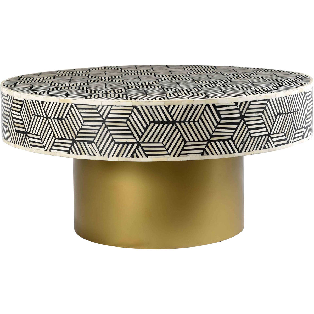 Bone Inlay Coffee Table Black And White