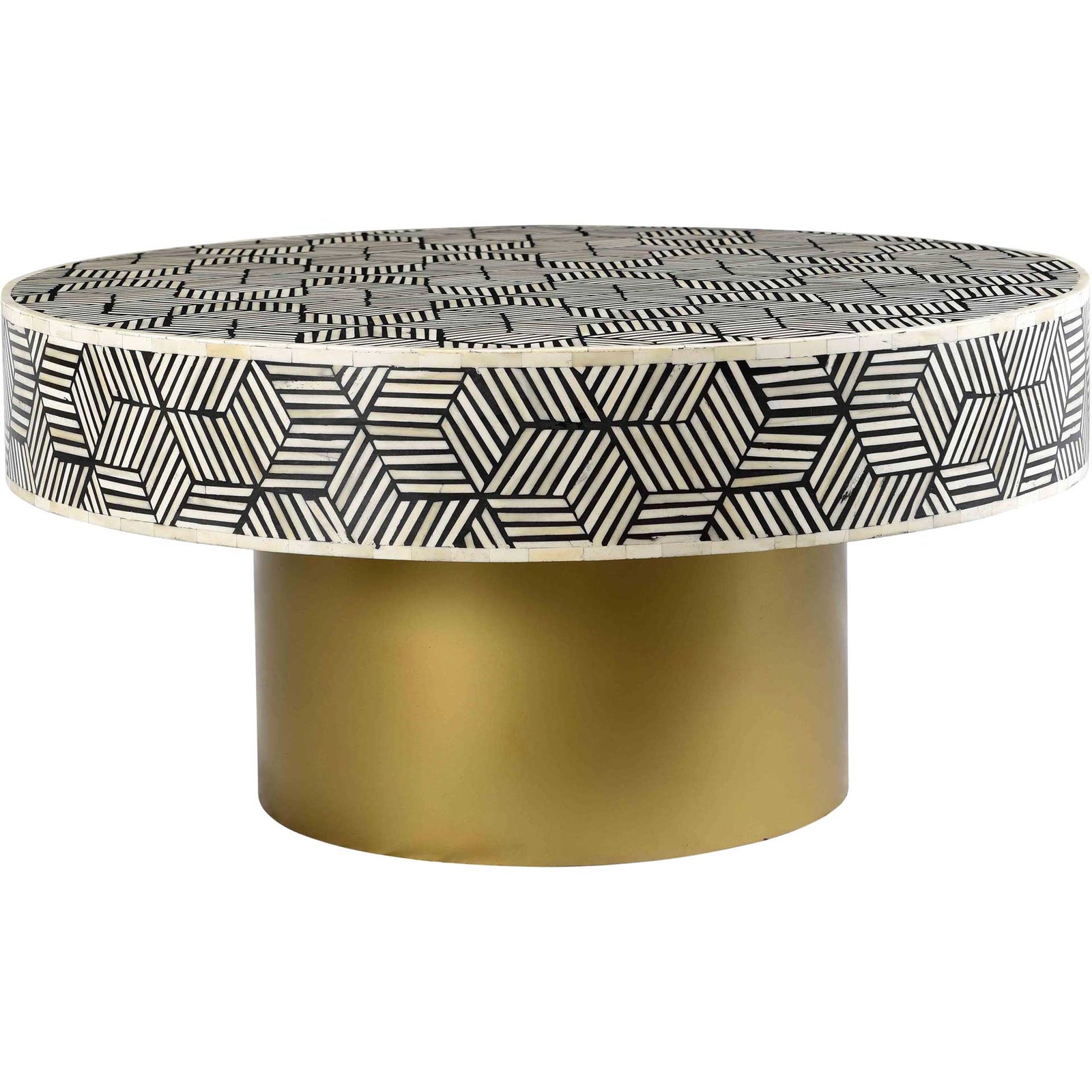 Bone Inlay Coffee Table Black And White