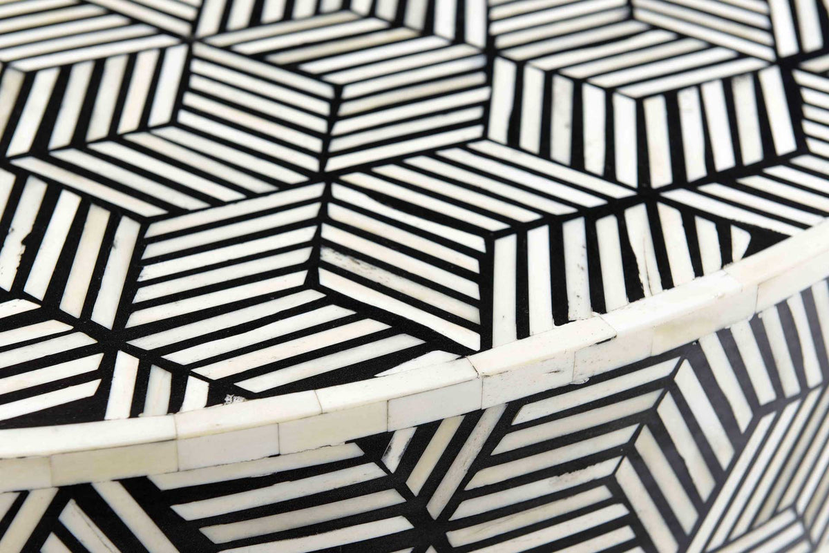 Bone Inlay Coffee Table Black And White