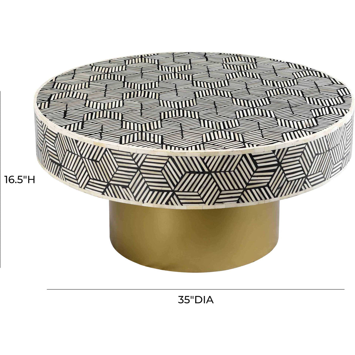 Bone Inlay Coffee Table Black And White