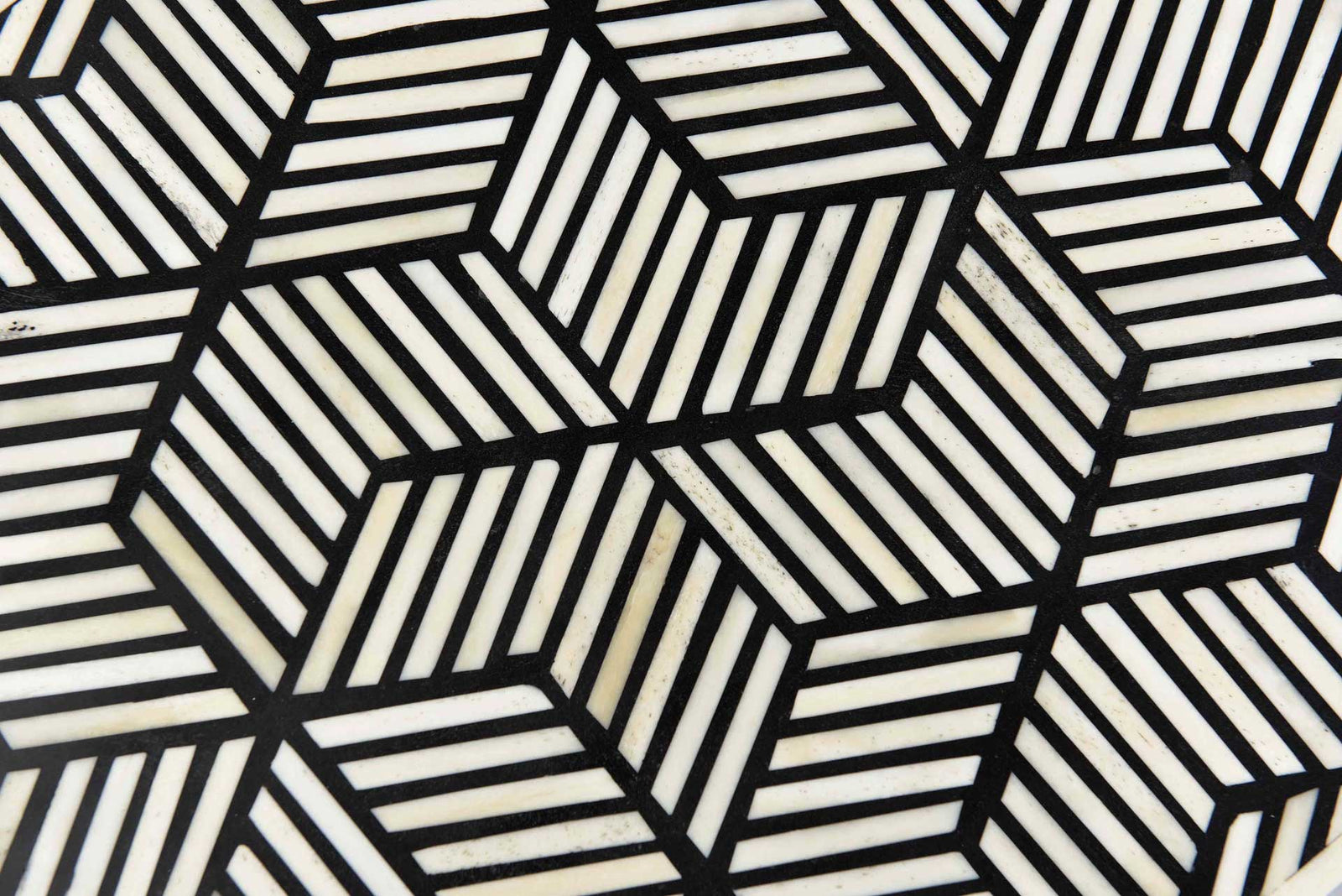 Bone Inlay Side Table Black And White