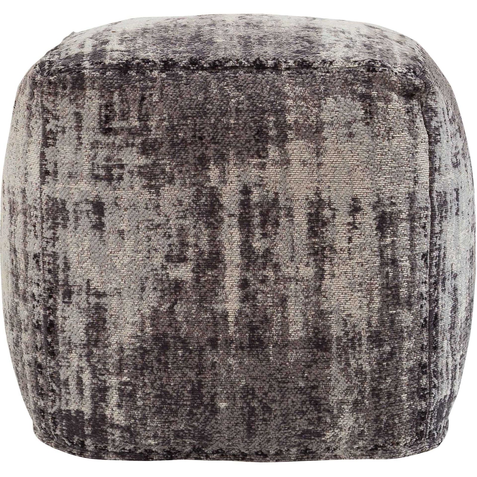 Chandlen Cotton Jacquard Pouf Gray