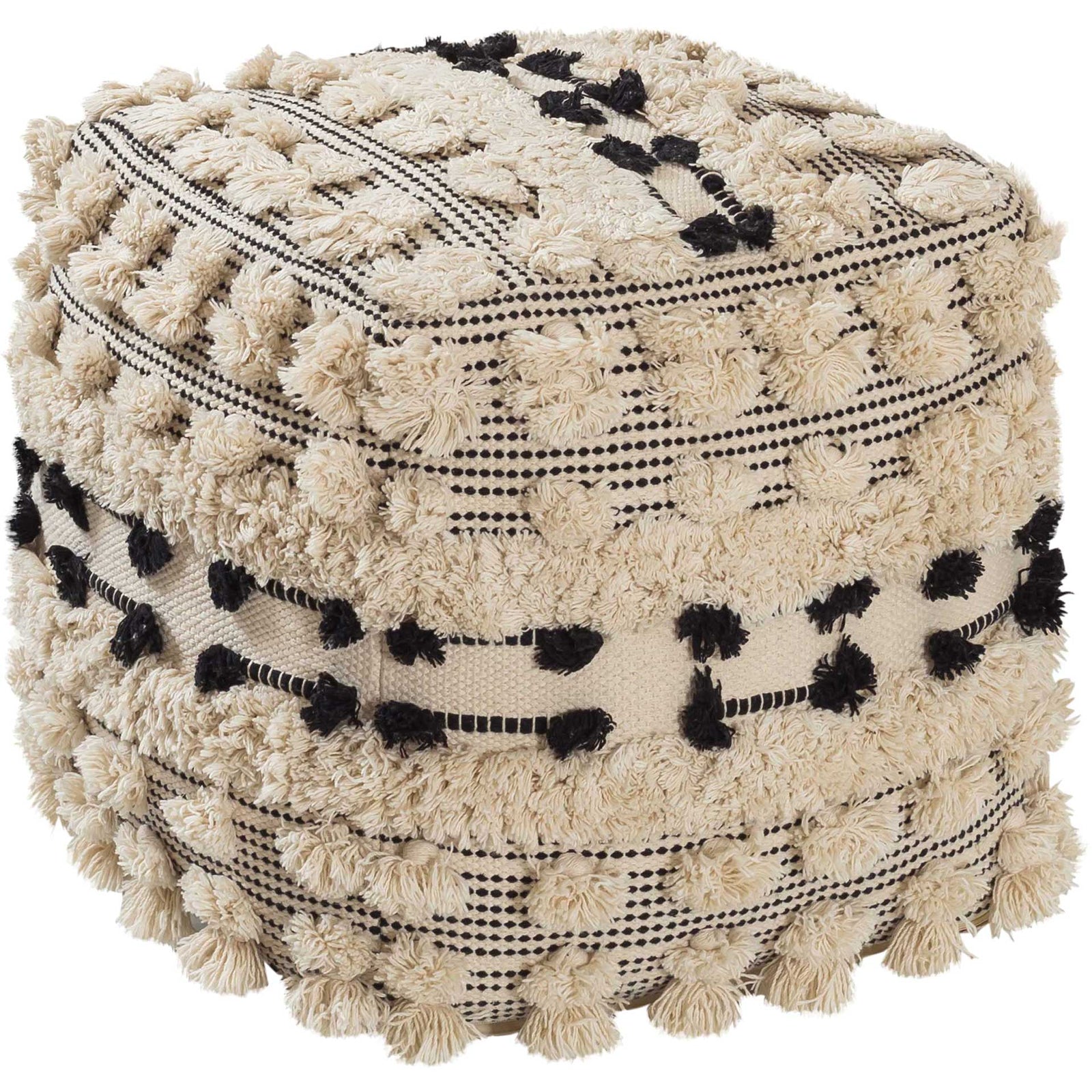 Bain Cotton Pouf Beige
