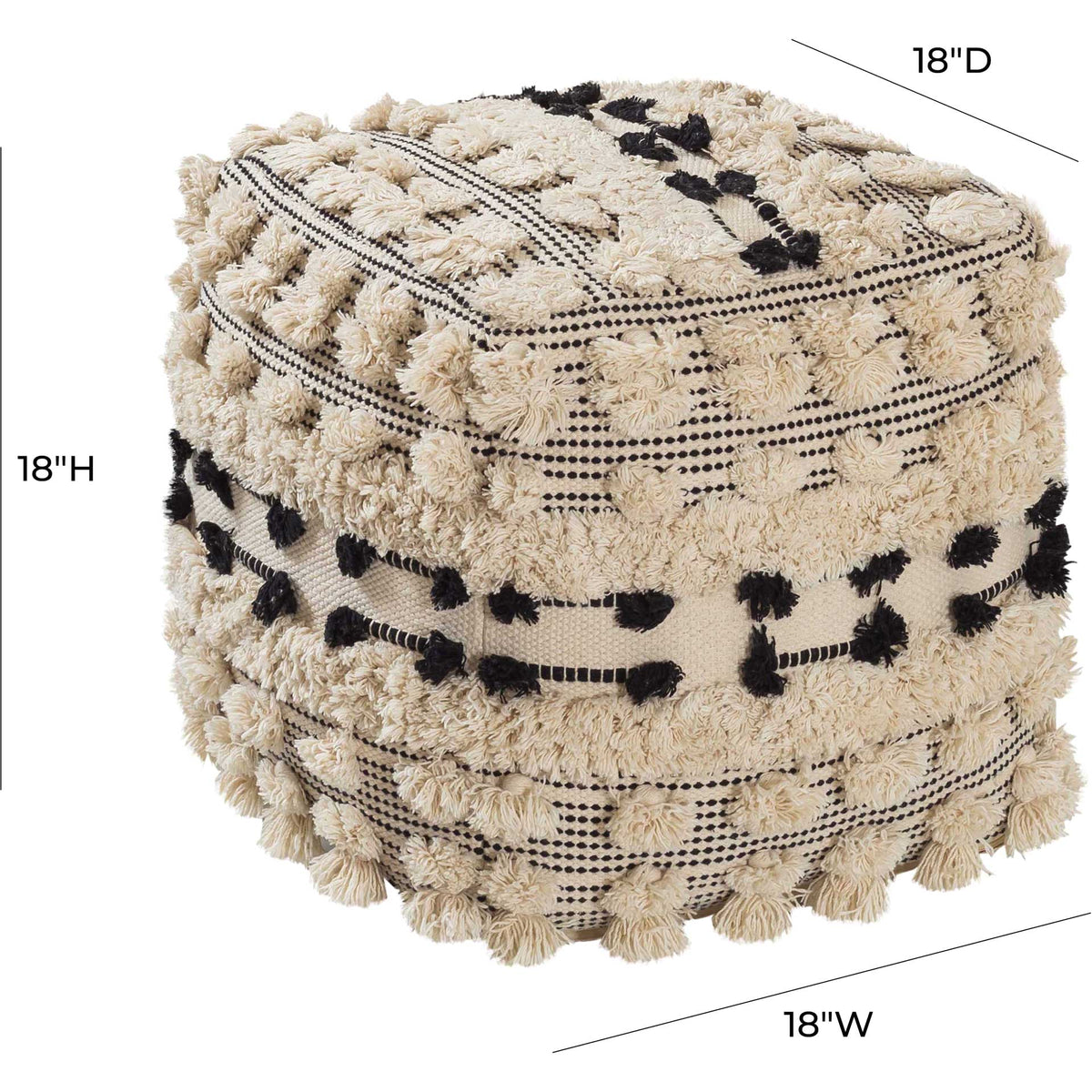 Bain Cotton Pouf Beige