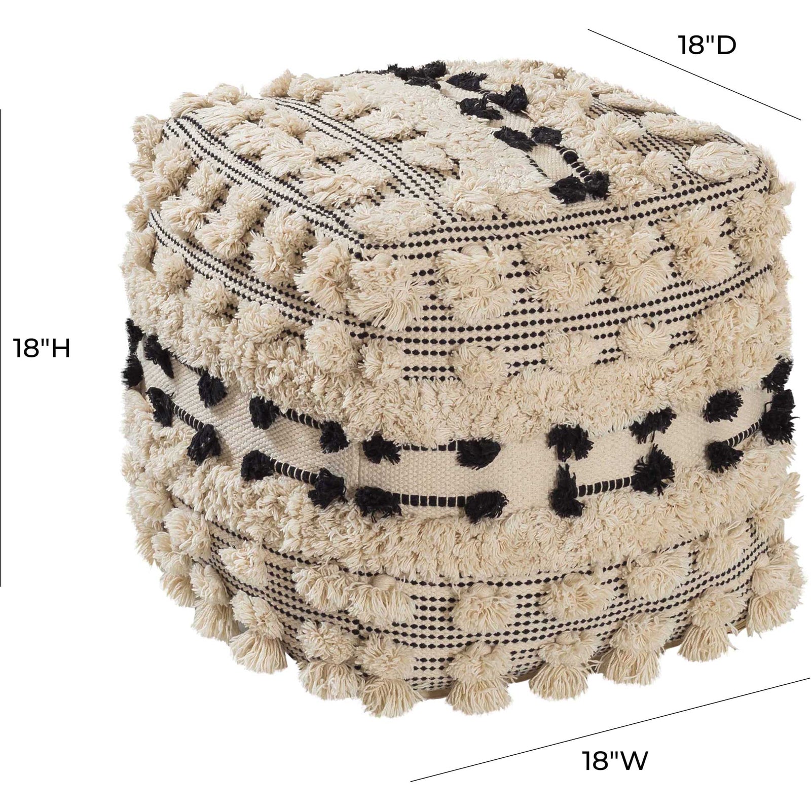 Bain Cotton Pouf Beige