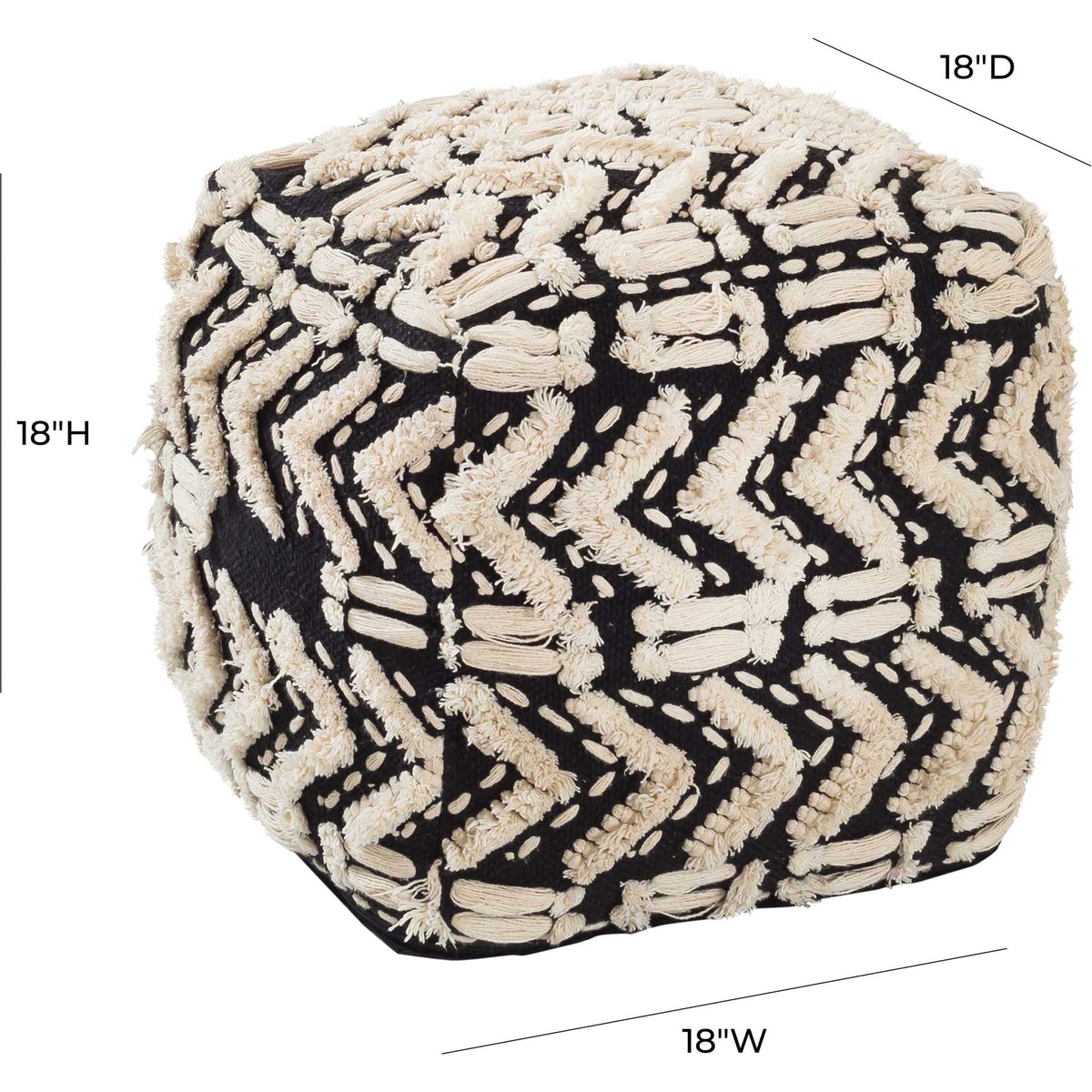 Madelynn Cotton Pouf Black