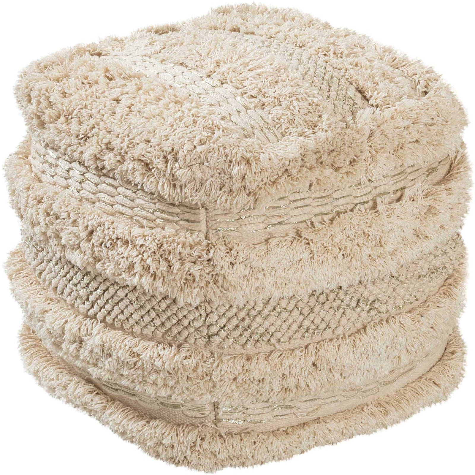 Yoali Cotton Pouf Beige