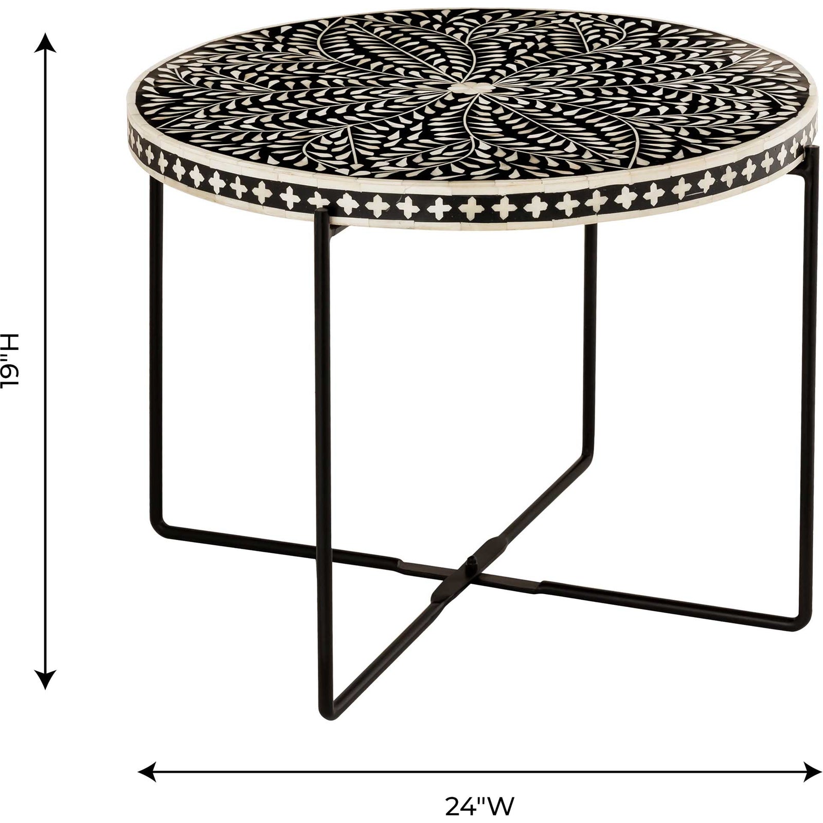 Rex Bone Inlay Coffee Table Black/White