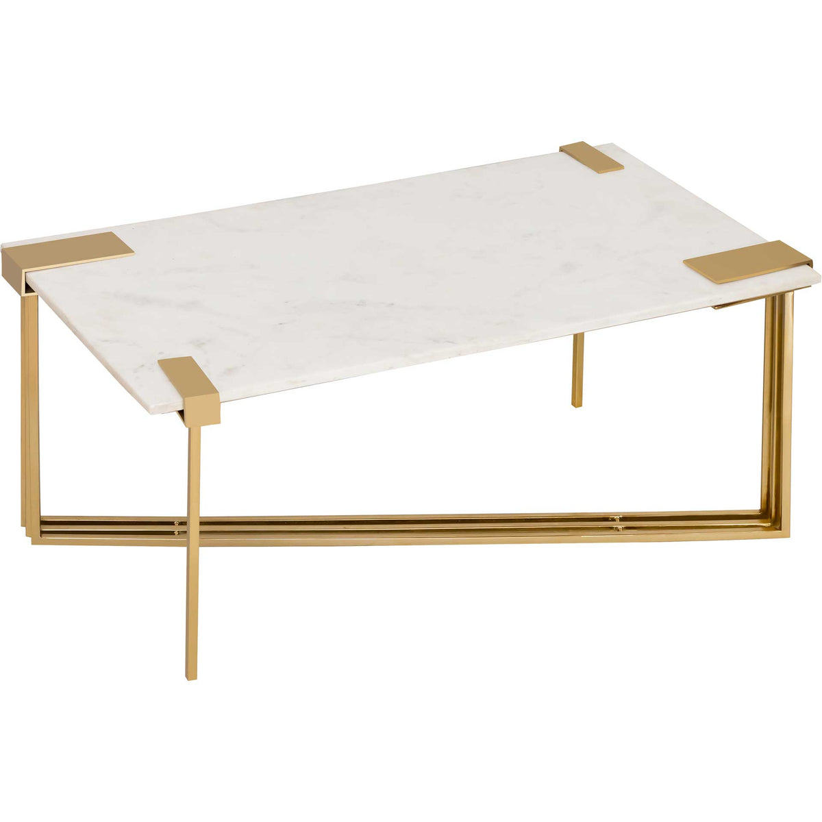 Damari Marble Coffee Table Gold/White