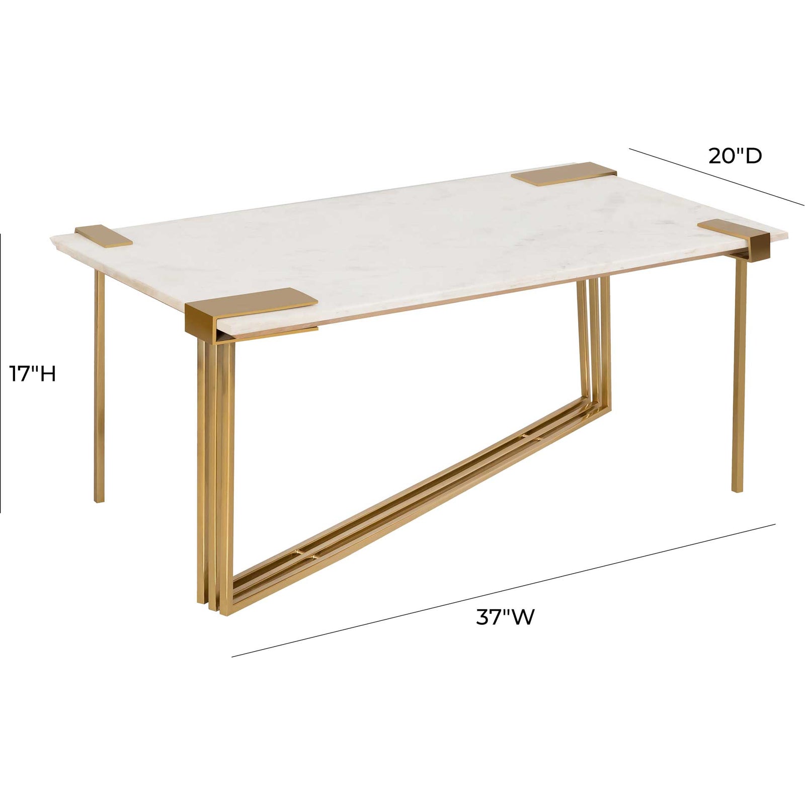 Damari Marble Coffee Table Gold/White