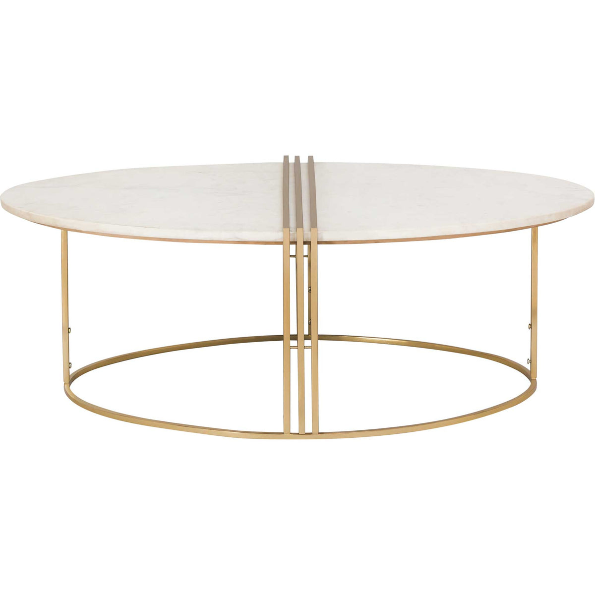 Cairo Oval Marble Coffee Table Gold/White