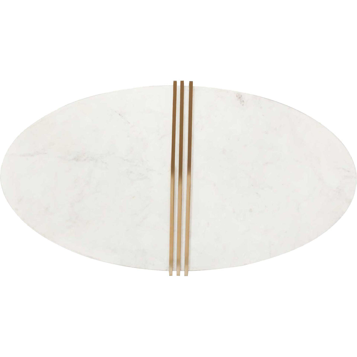 Cairo Oval Marble Coffee Table Gold/White
