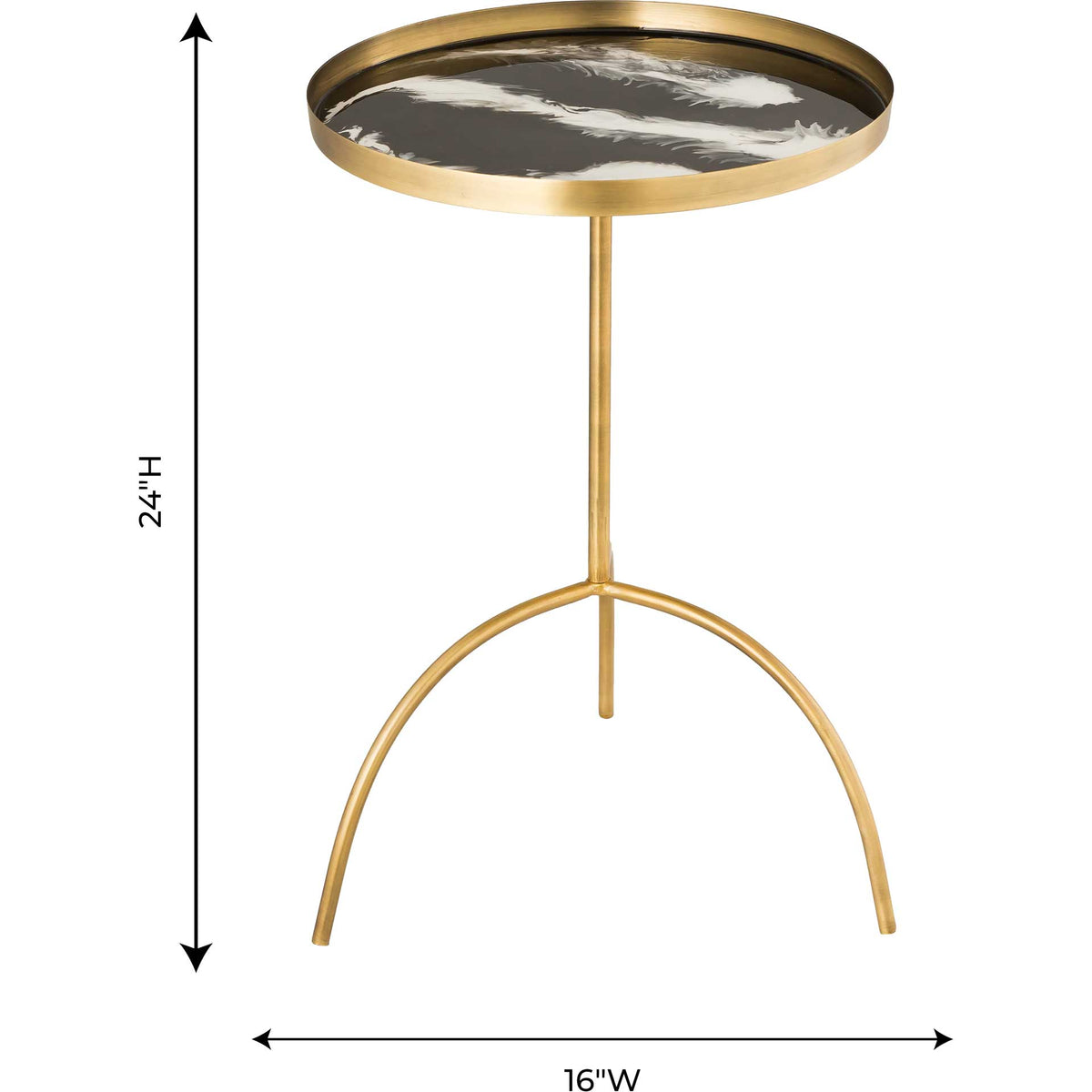 Enamel Accent Table Black/White