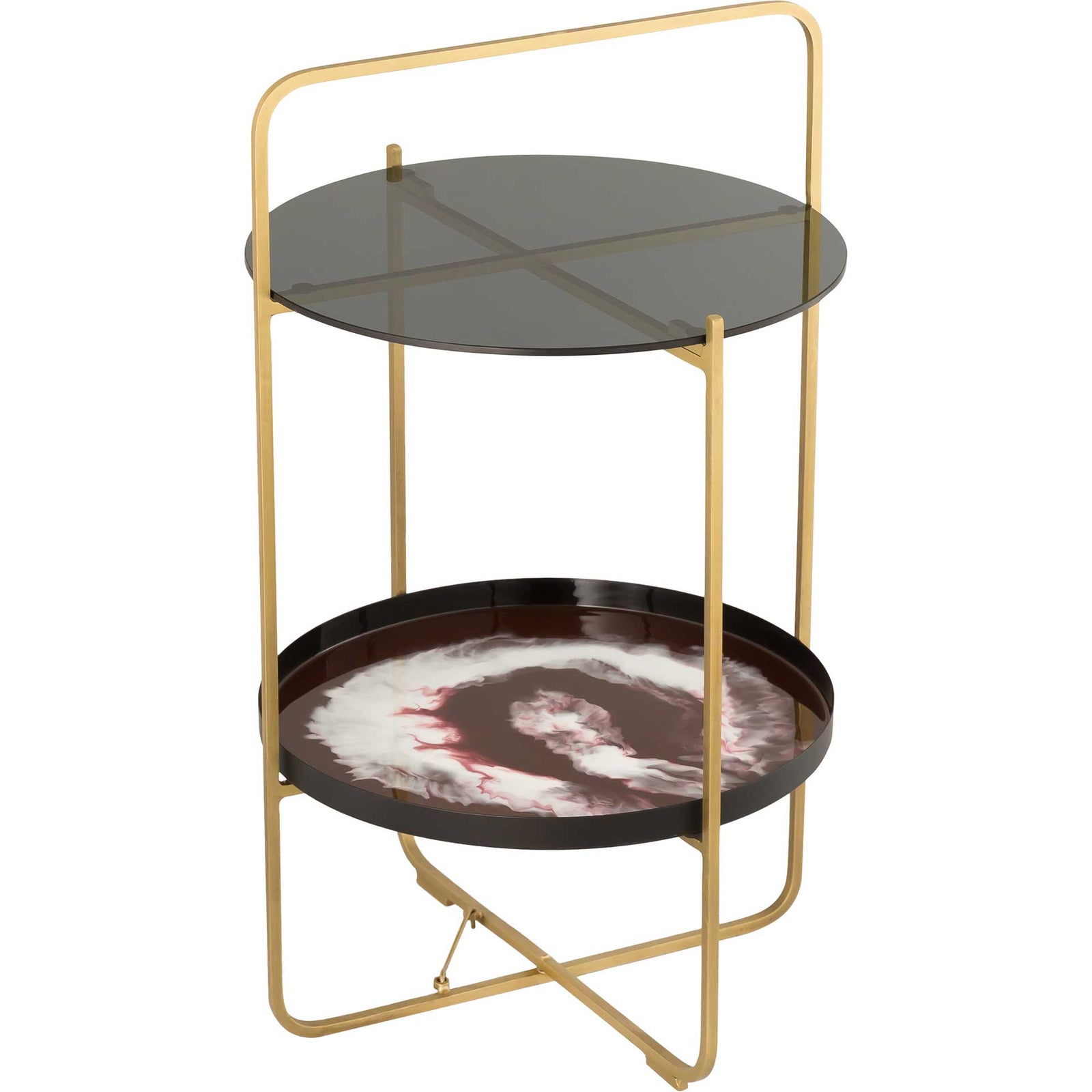 Enamel Side Table Plum/White