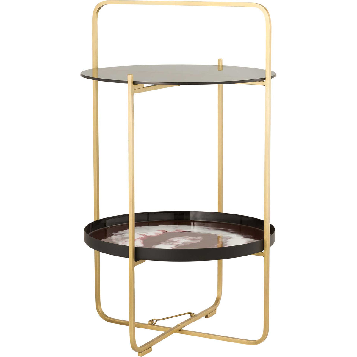 Enamel Side Table Plum/White