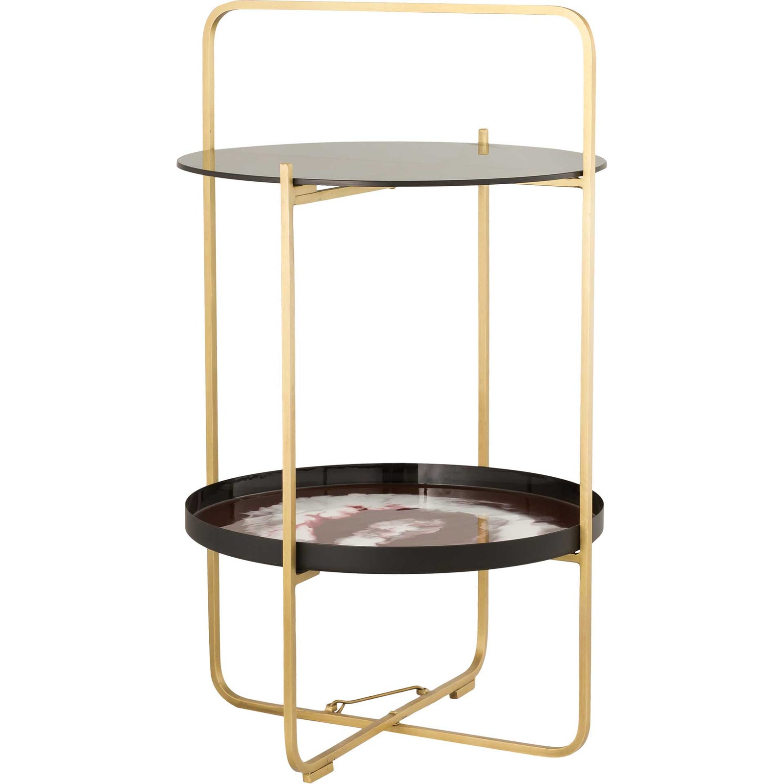 Enamel Side Table Plum/White