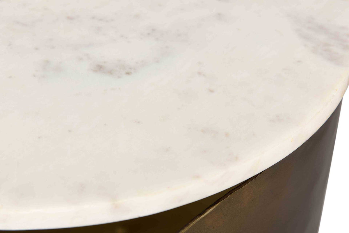 Ingrid Marble Side Table Antique Brass