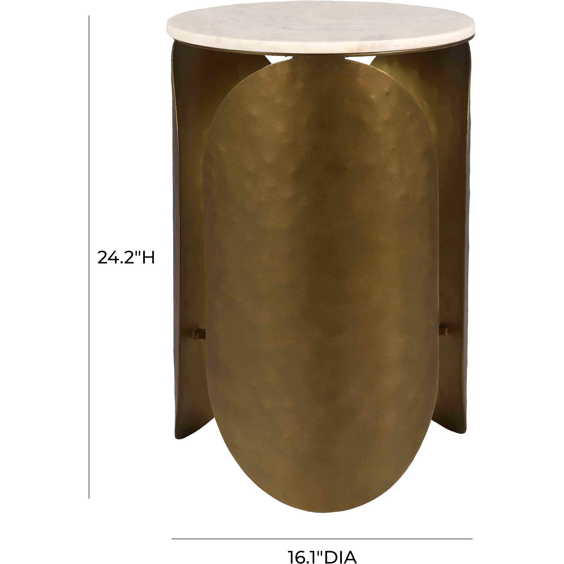 Ingrid Marble Side Table Antique Brass