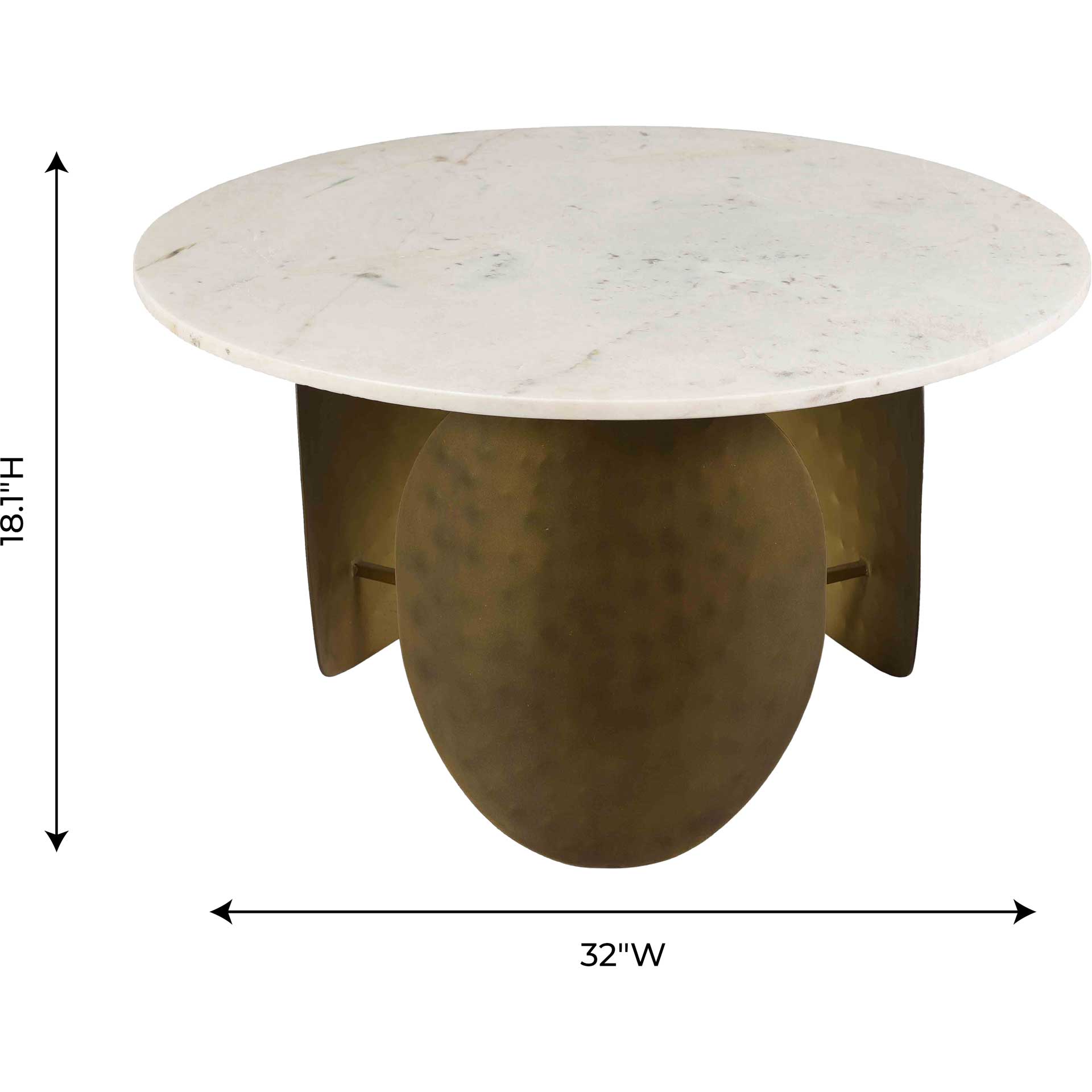 Ingrid Marble Coffee Table Antique Brass