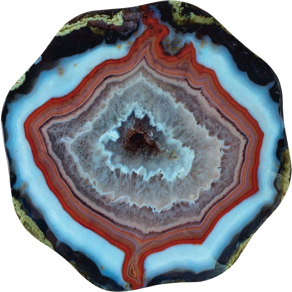 Landen Agate Side Table Gold/Blue