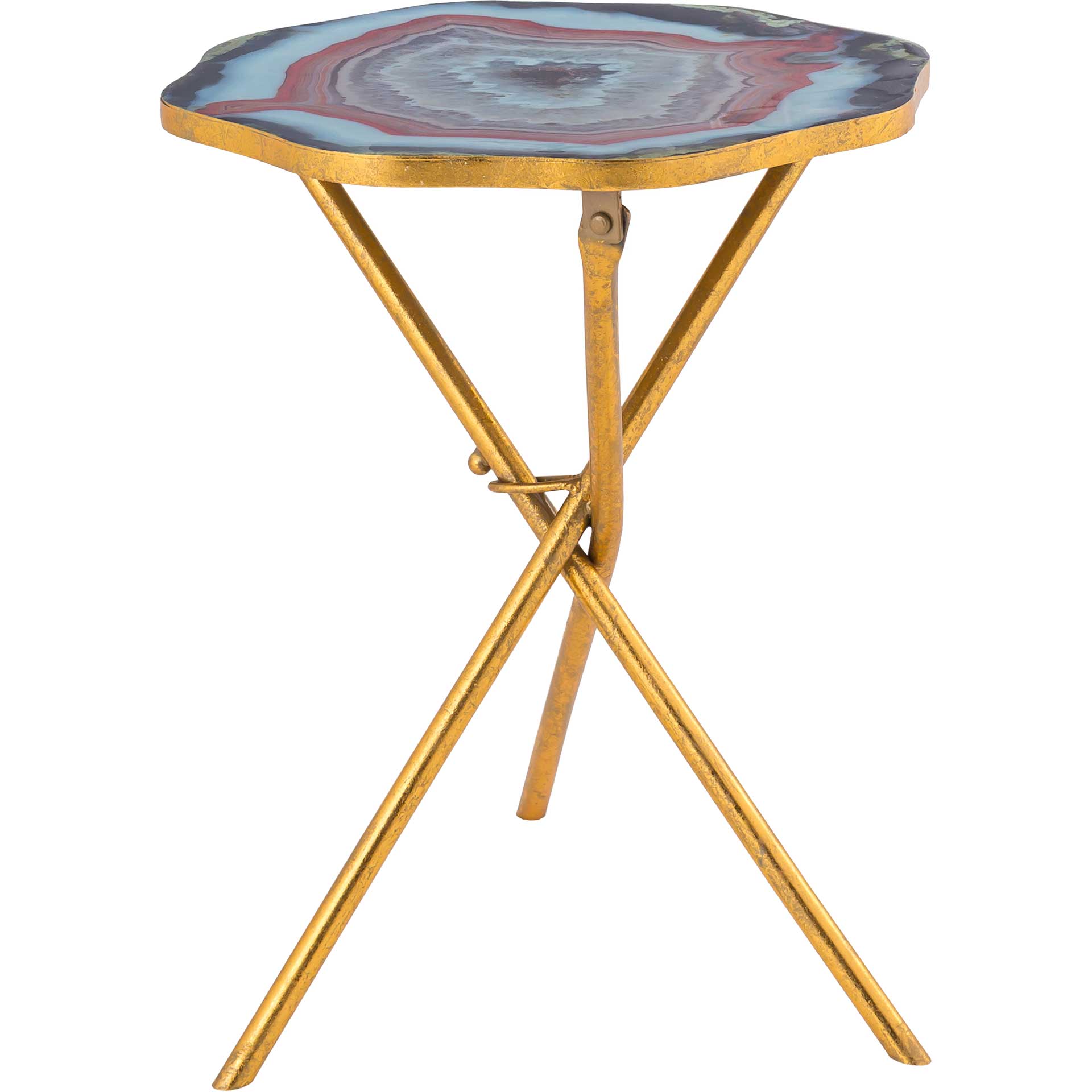 Landen Agate Side Table Gold/Blue