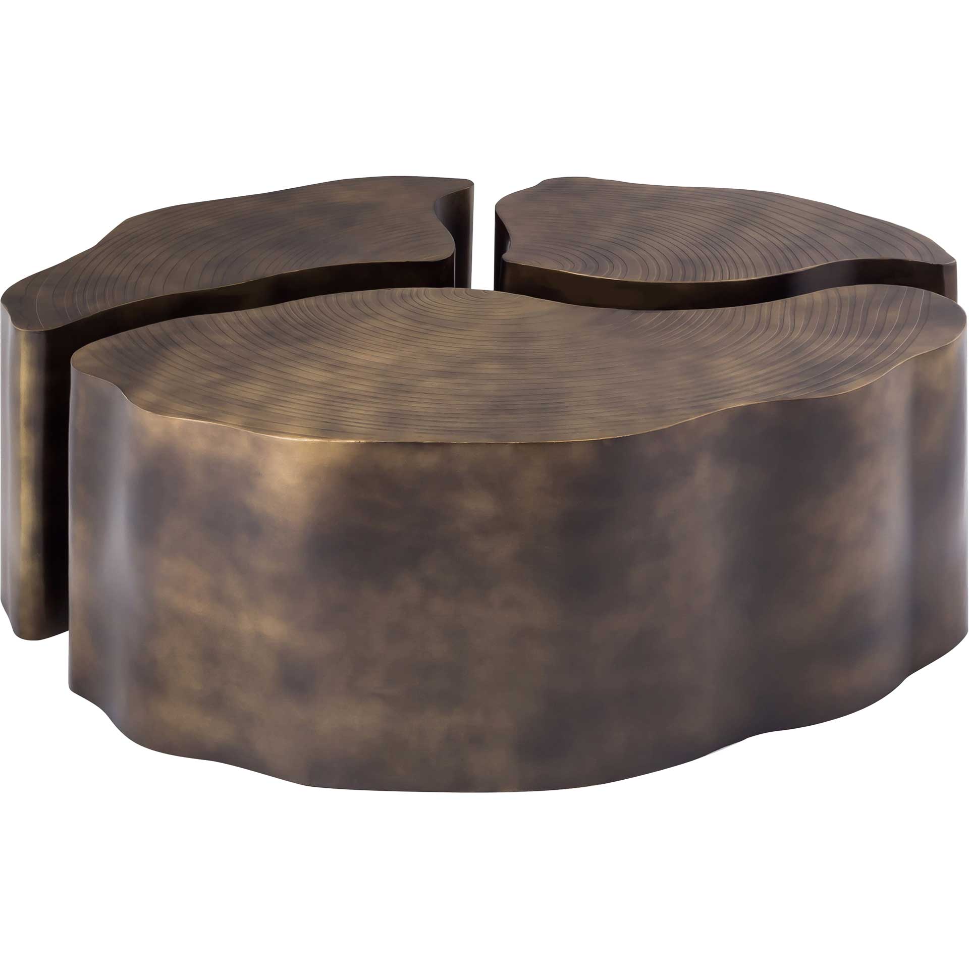 Clarity Coffee Tables Antique Brass