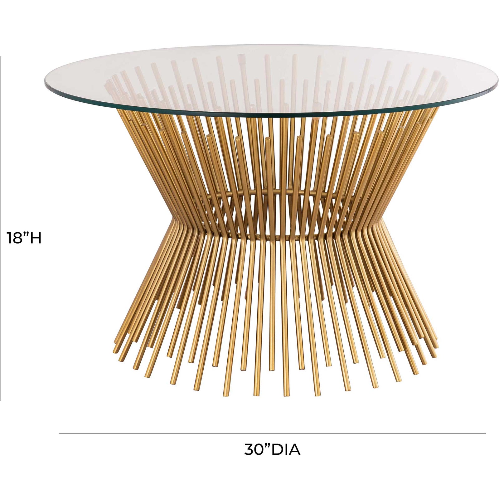 Grady Glass Coffee Table Gold