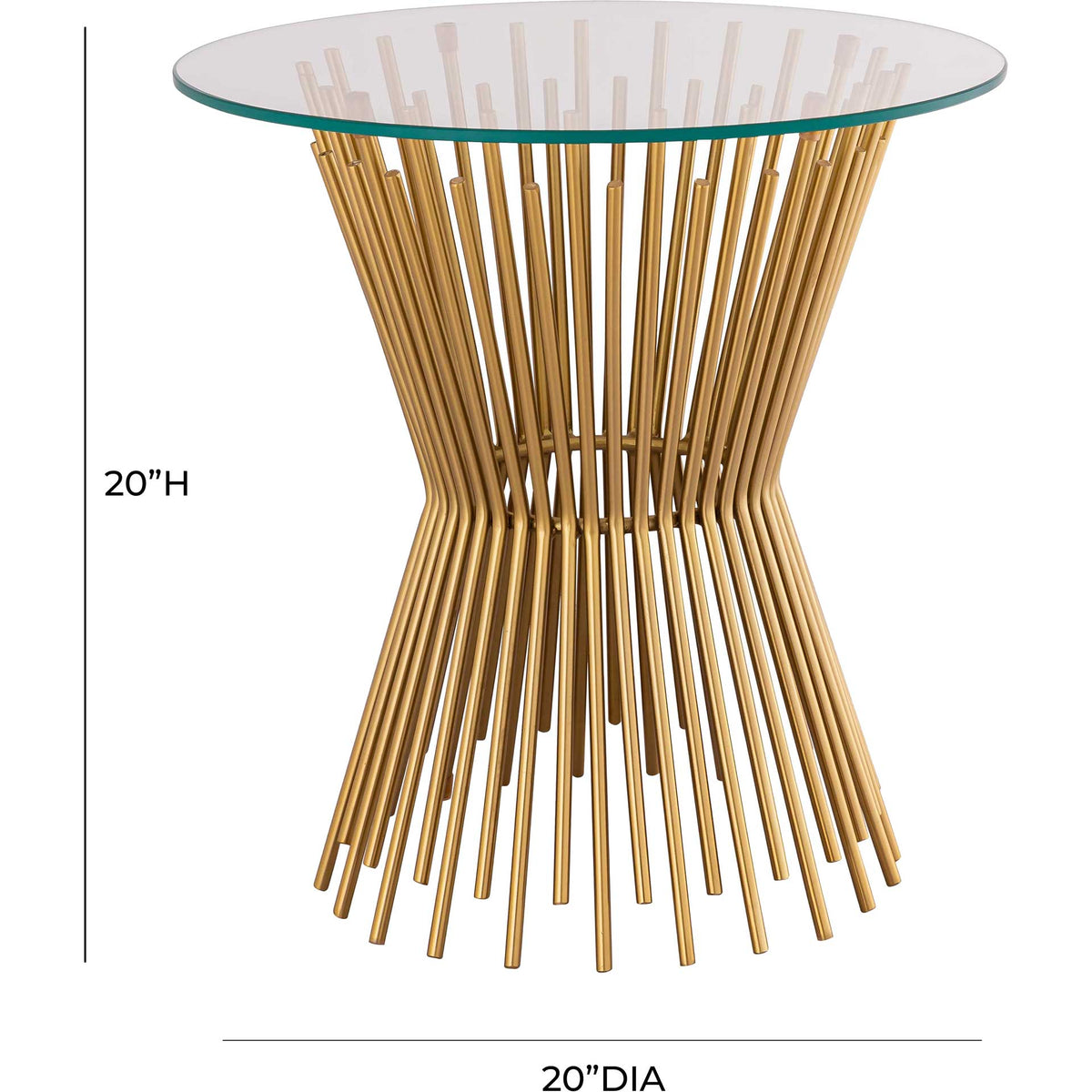 Grady Glass Side Table Gold