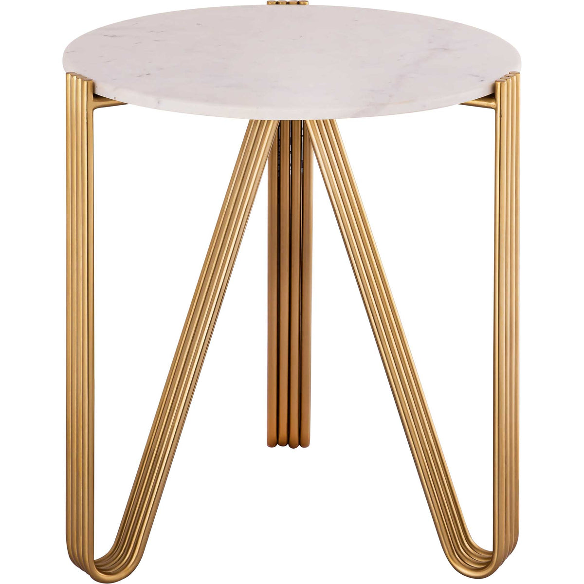 Alayna Marble Side Table Gold/White