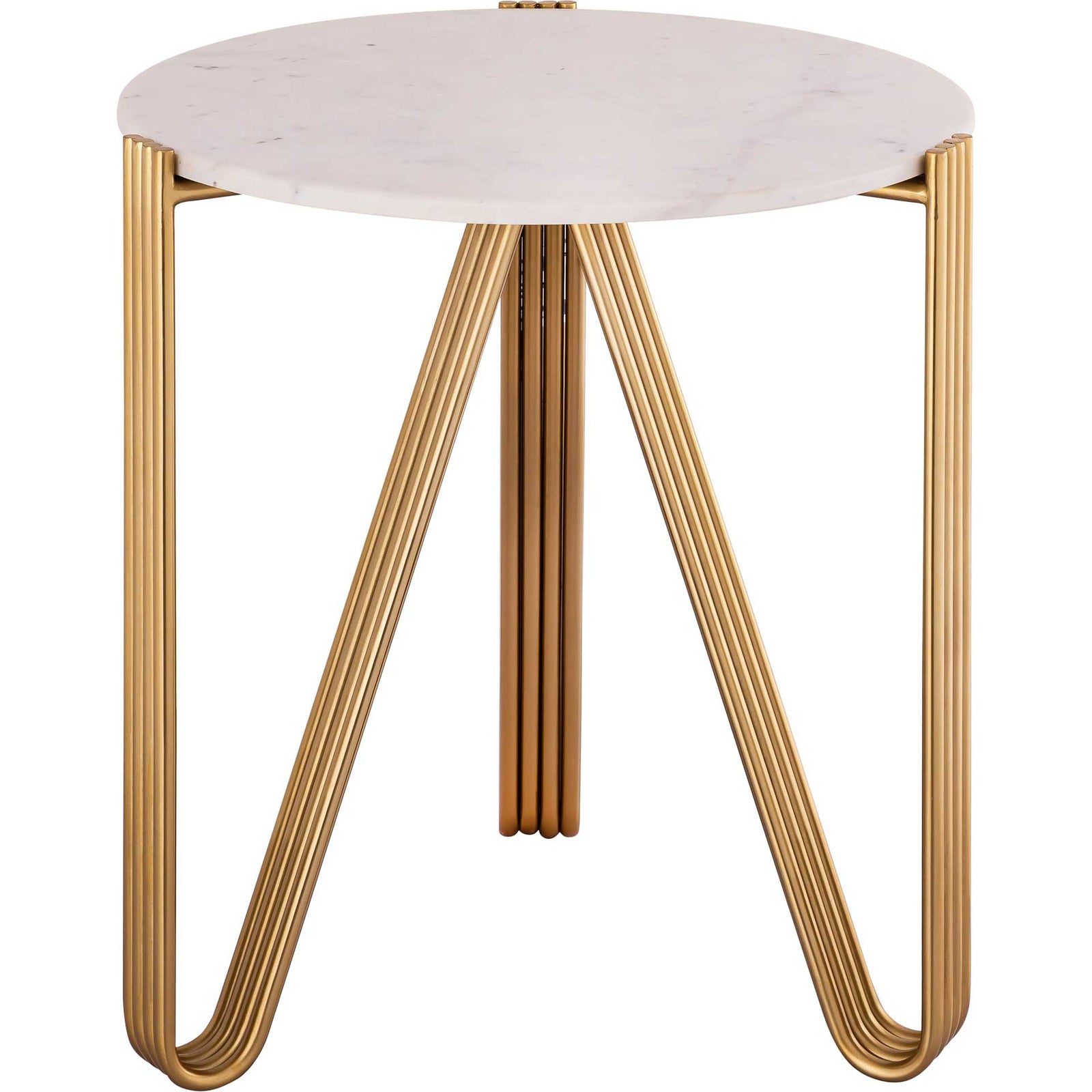 Alayna Marble Side Table Gold/White