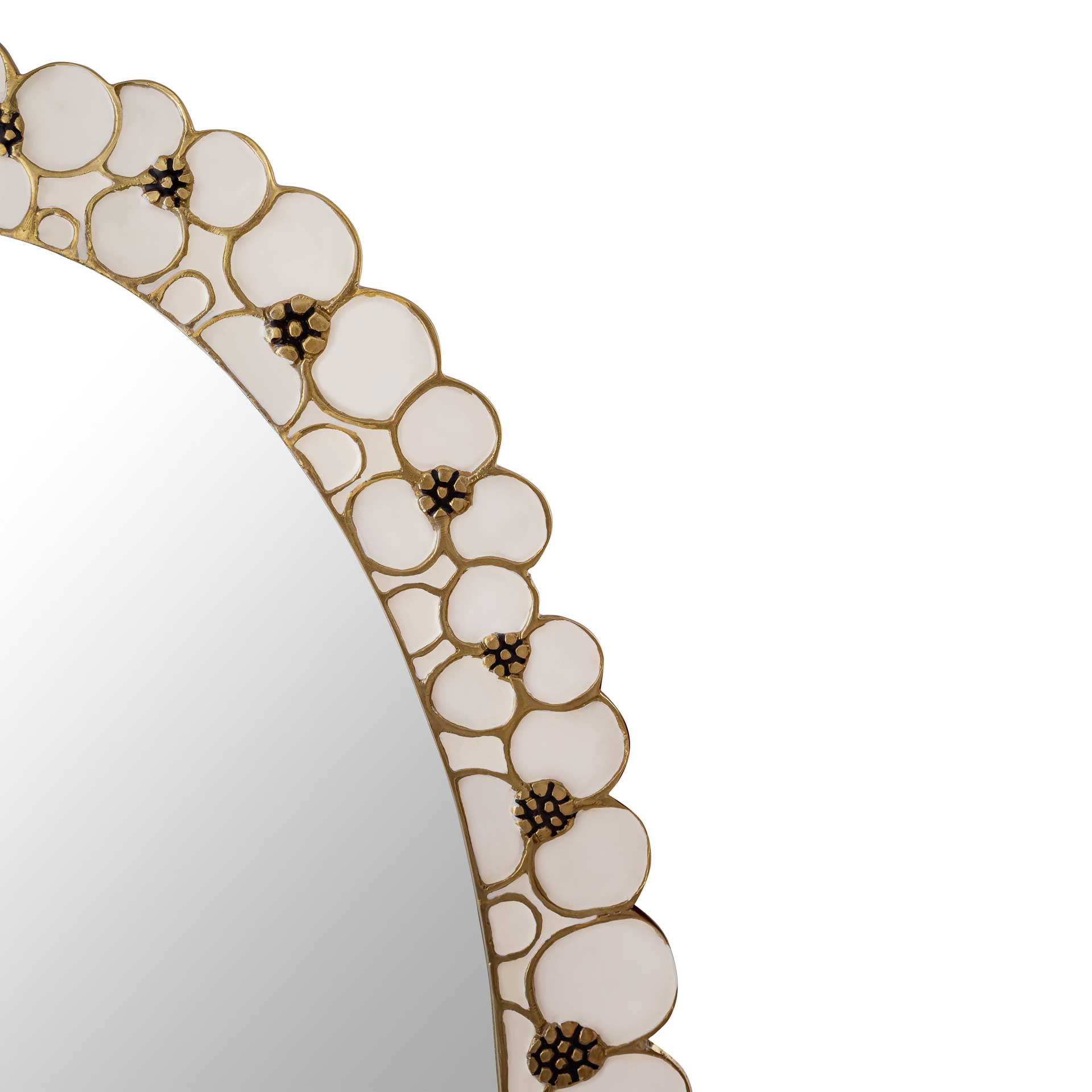 Flora Handpainted Mirror Brass