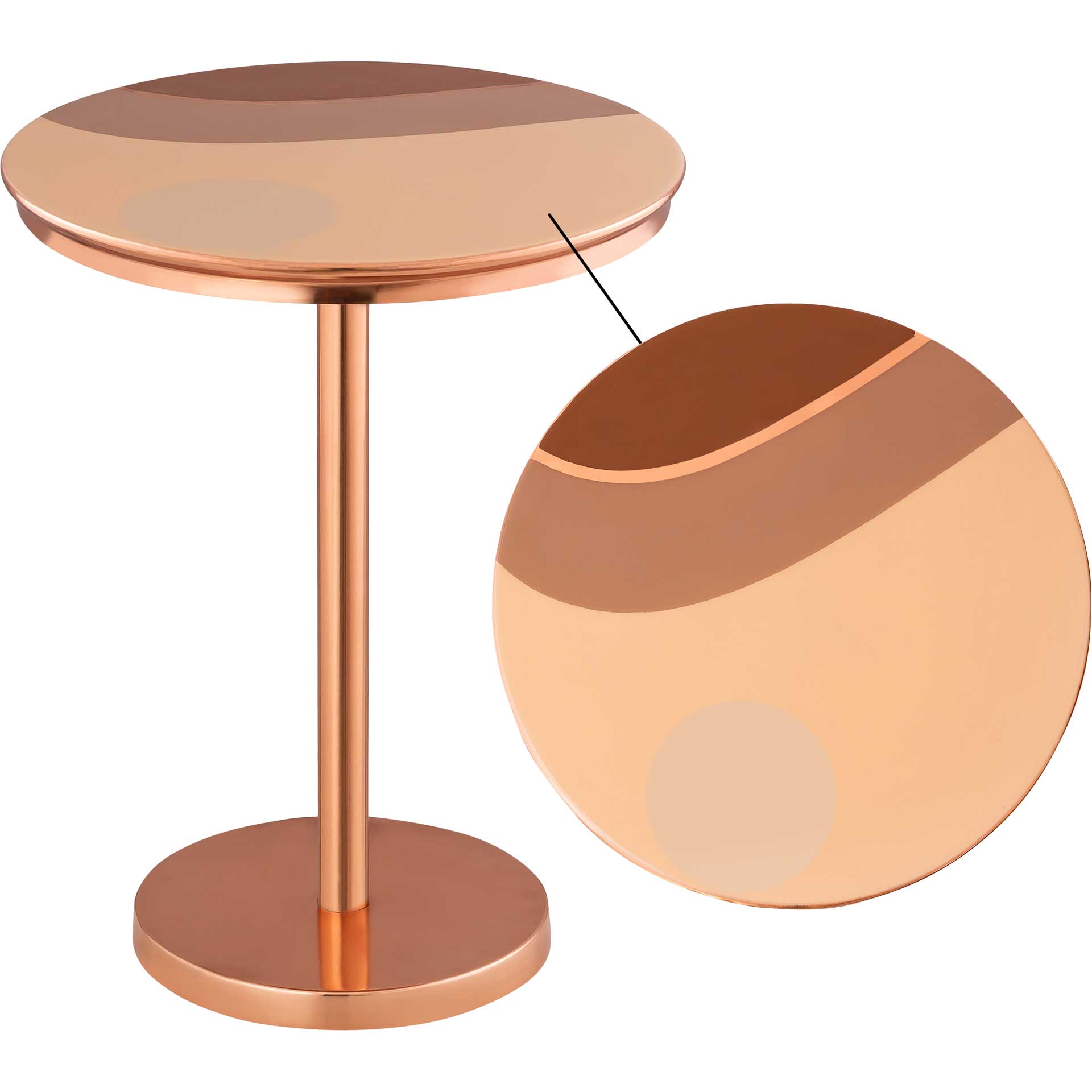 Sunflower Handpainted Side Table Copper