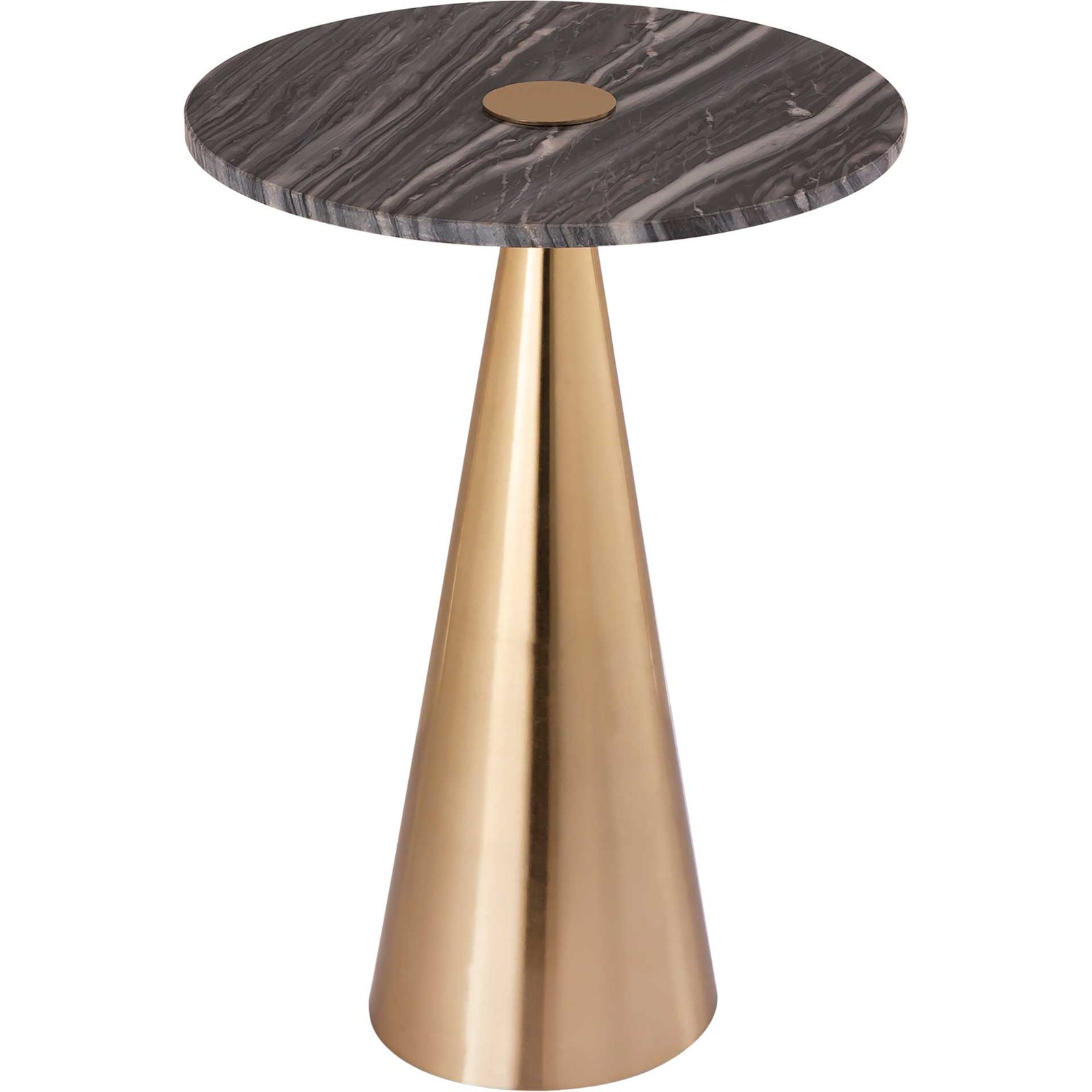 Adaline Marble Side Table Gold/Gray Marble