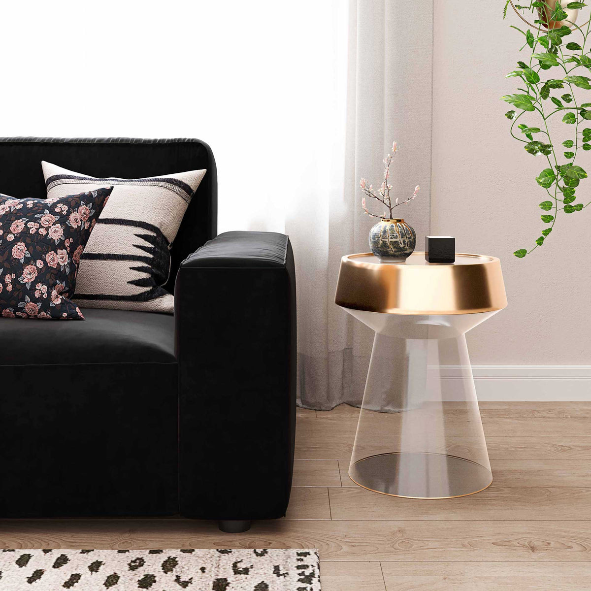 Trina Side Table Gold/Transparent