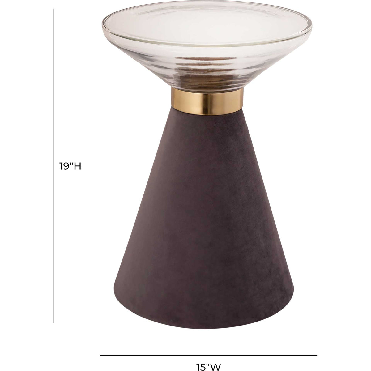 August Side Table Gray/Transparent