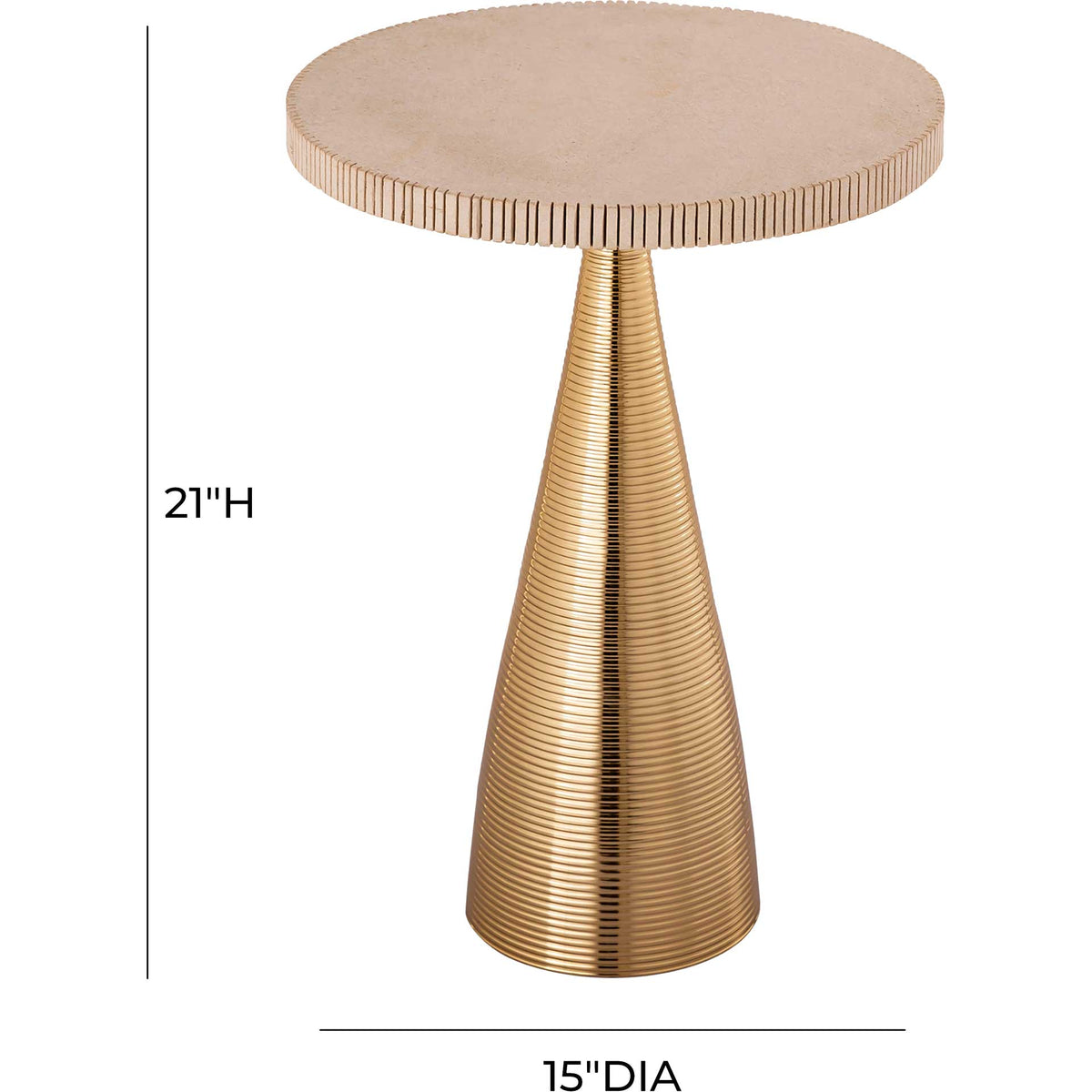 Celine Ribbed Side Table Gold
