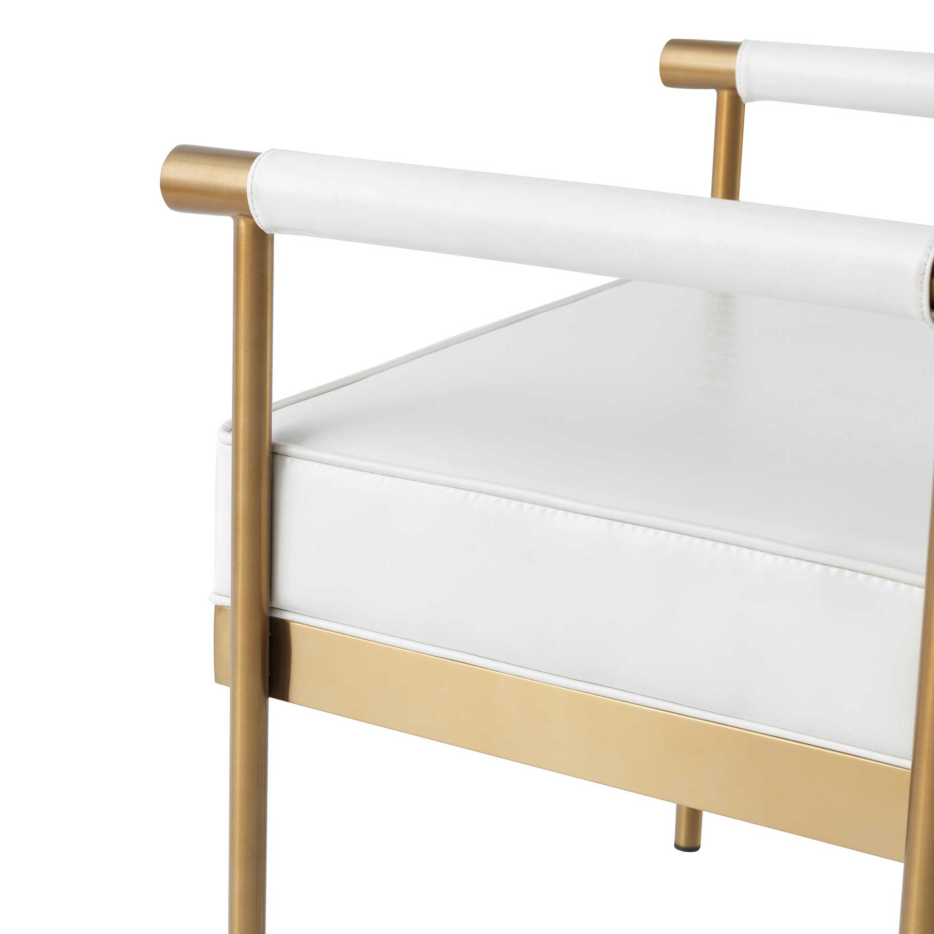 Dion Vegan Leather Bench White