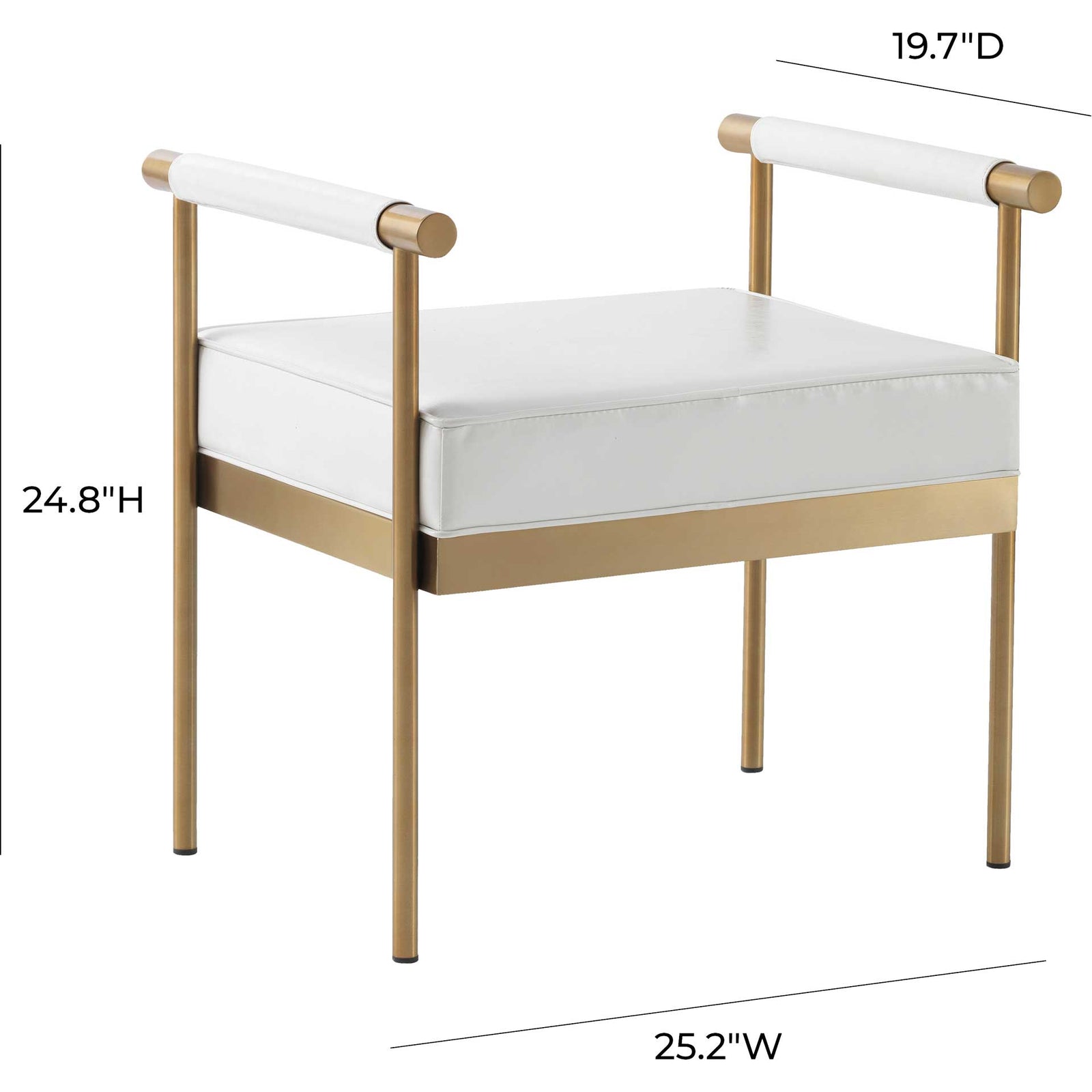 Dion Vegan Leather Bench White