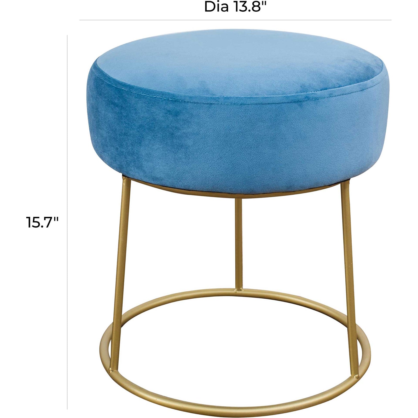 Nixie Velvet Stool Blue