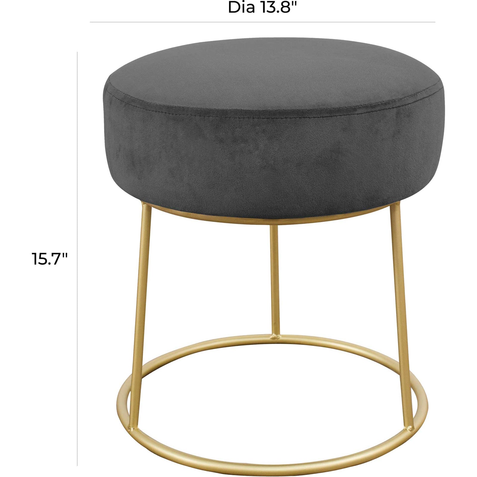 Nixie Velvet Stool Gray