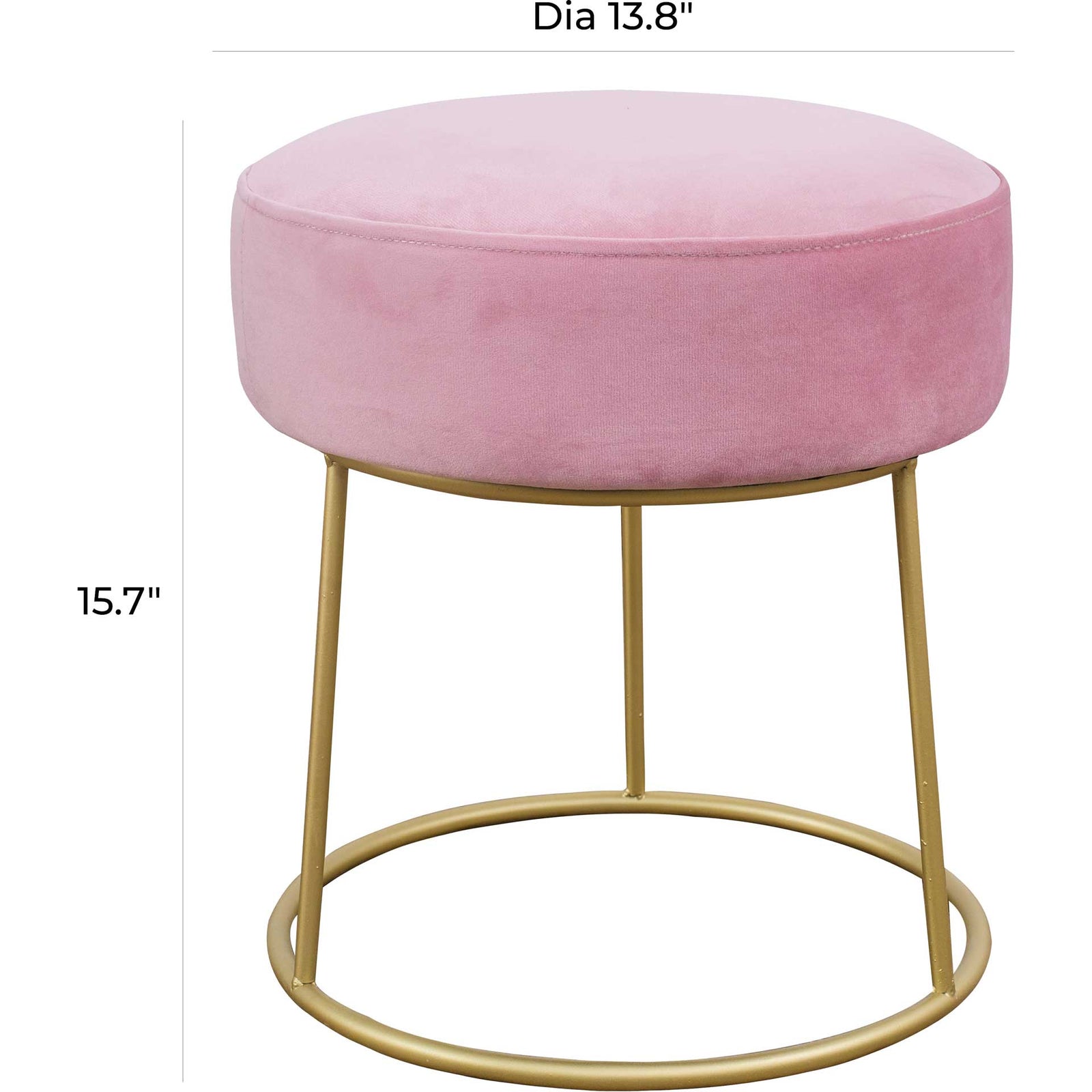 Nixie Velvet Stool Blush