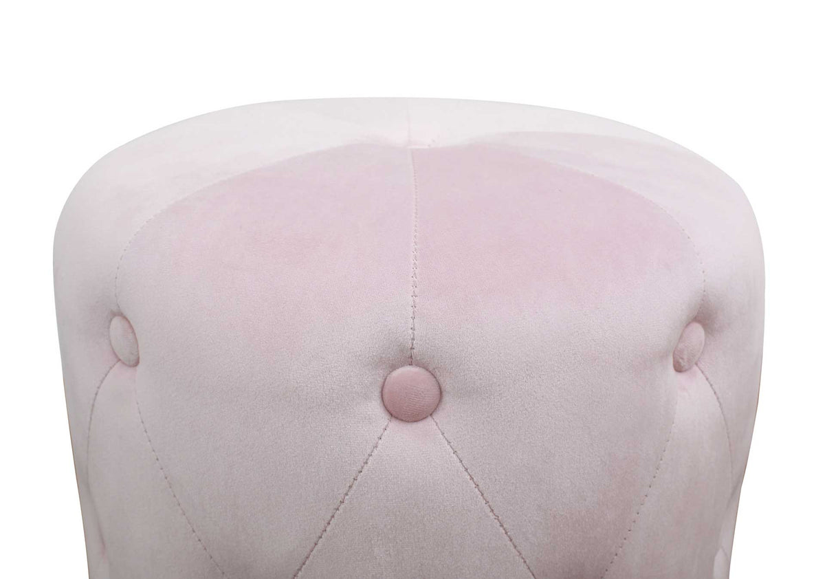 Skye Velvet Ottoman Blush