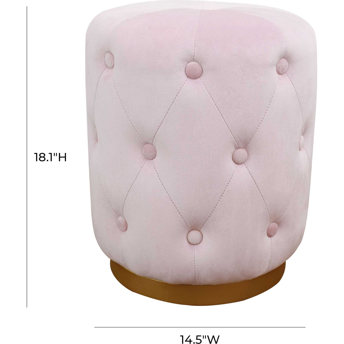 Skye Velvet Ottoman Blush