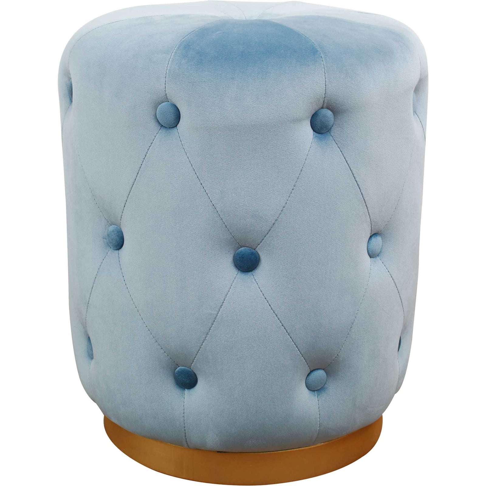 Skye Velvet Ottoman Blue