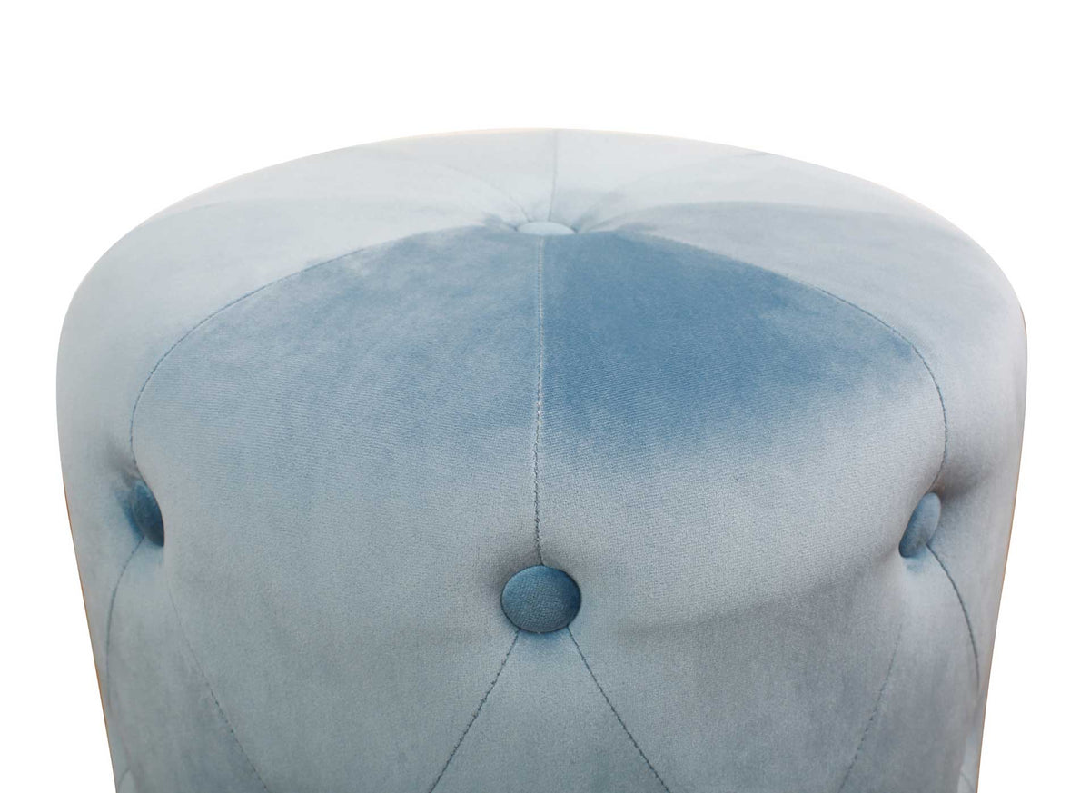 Skye Velvet Ottoman Blue