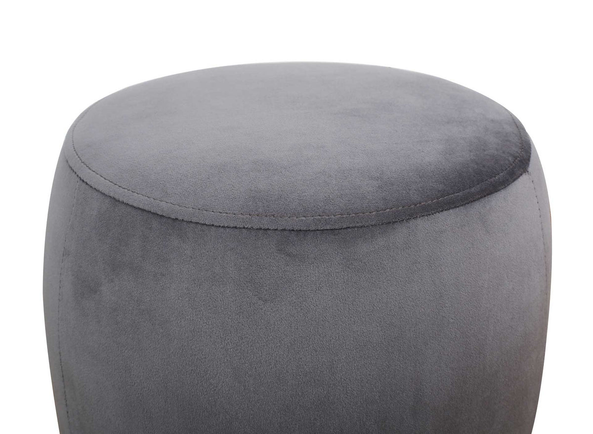Wilder Velvet Ottoman Gray