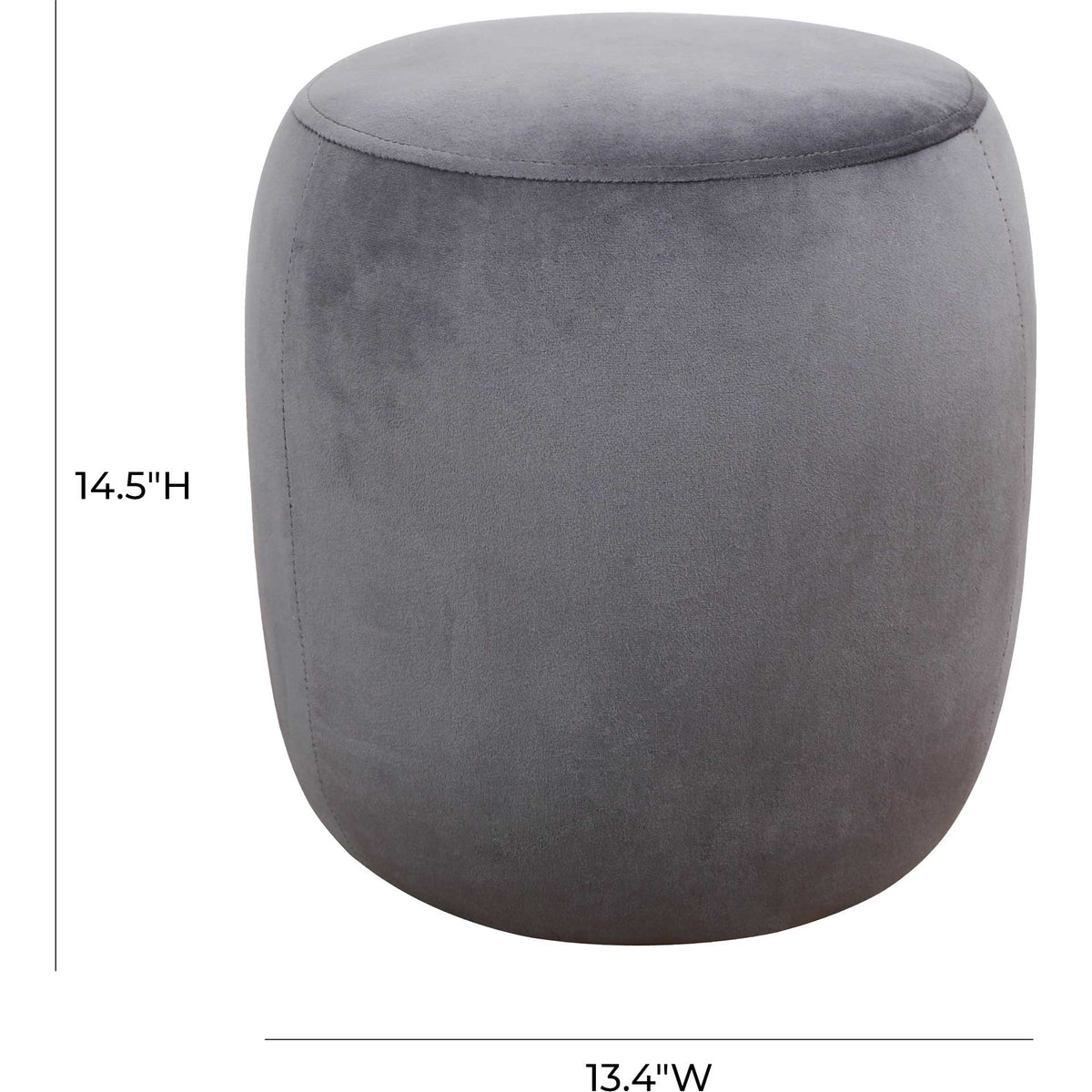 Wilder Velvet Ottoman Gray